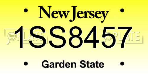 1SS8457 New Jersey License Plate