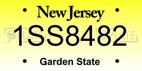 1SS8482 New Jersey License Plate