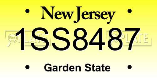 1SS8487 New Jersey License Plate