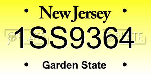 1SS9364 New Jersey License Plate