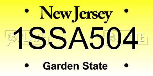 1SSA504 New Jersey License Plate