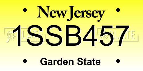 1SSB457 New Jersey License Plate