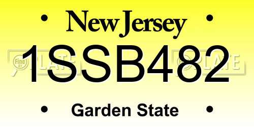 1SSB482 New Jersey License Plate