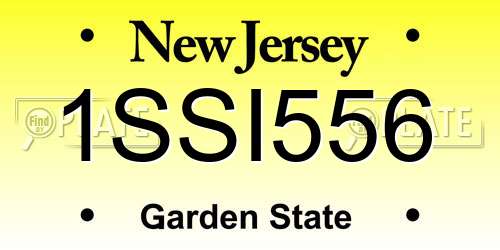 1SSI556 New Jersey License Plate