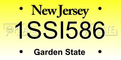 1SSI586 New Jersey License Plate