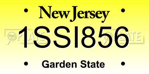 1SSI856 New Jersey License Plate