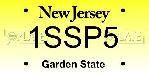 1SSP5 New Jersey License Plate