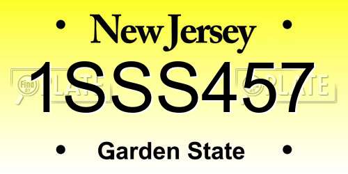 1SSS457 New Jersey License Plate