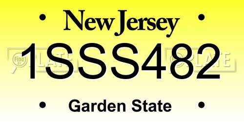 1SSS482 New Jersey License Plate