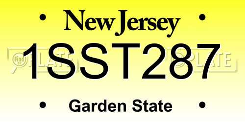 1SST287 New Jersey License Plate