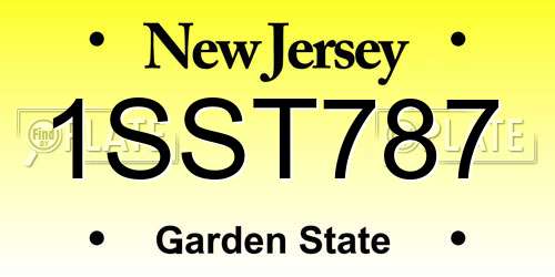1SST787 New Jersey License Plate