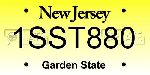 1SST880 New Jersey License Plate