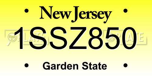 1SSZ850 New Jersey License Plate