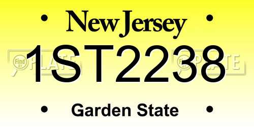 1ST2238 New Jersey License Plate