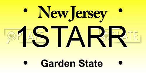 1STARR New Jersey License Plate