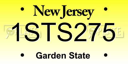 1STS275 New Jersey License Plate