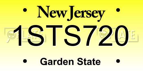 1STS720 New Jersey License Plate