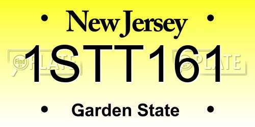 1STT161 New Jersey License Plate