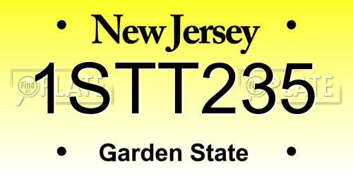 1STT235 New Jersey License Plate
