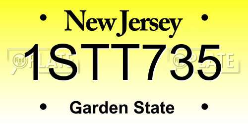 1STT735 New Jersey License Plate