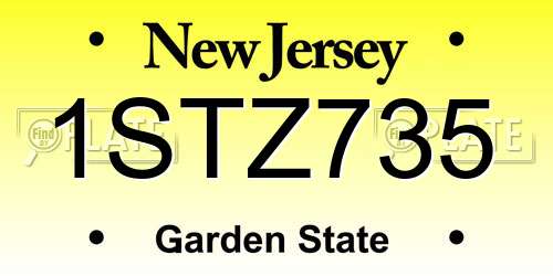 1STZ735 New Jersey License Plate