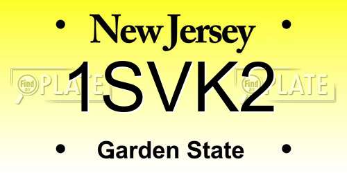 1SVK2 New Jersey License Plate