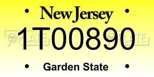 1T00890 New Jersey License Plate