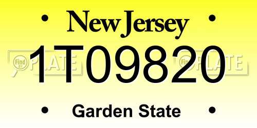 1T09820 New Jersey License Plate