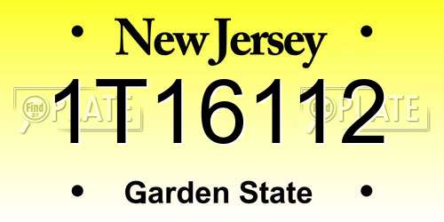 1T16112 New Jersey License Plate