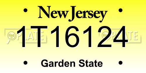 1T16124 New Jersey License Plate
