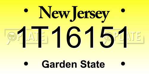 1T16151 New Jersey License Plate