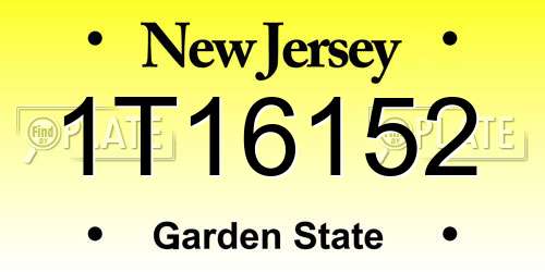 1T16152 New Jersey License Plate