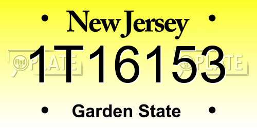 1T16153 New Jersey License Plate