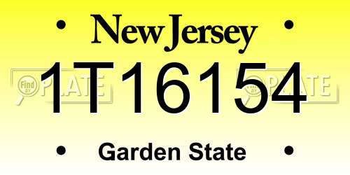 1T16154 New Jersey License Plate