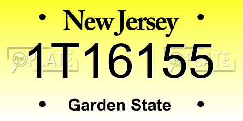 1T16155 New Jersey License Plate
