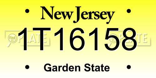 1T16158 New Jersey License Plate