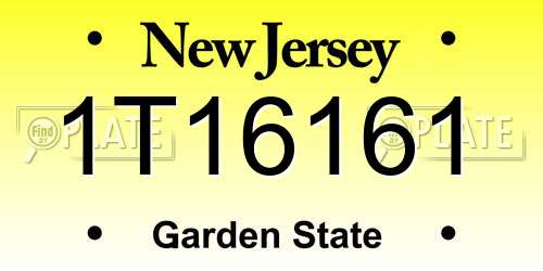 1T16161 New Jersey License Plate