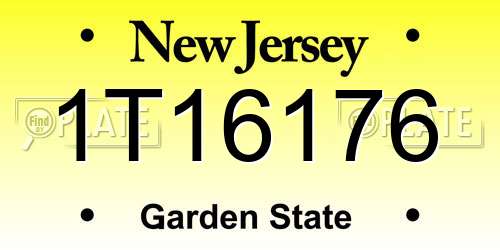 1T16176 New Jersey License Plate