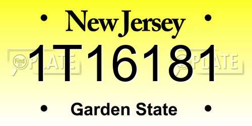 1T16181 New Jersey License Plate
