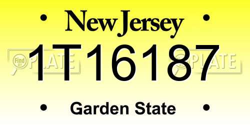 1T16187 New Jersey License Plate