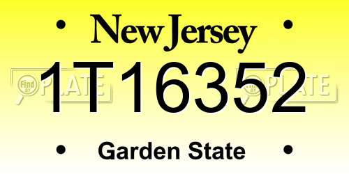 1T16352 New Jersey License Plate