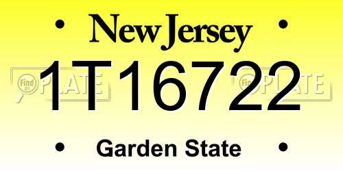 1T16722 New Jersey License Plate