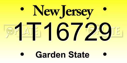1T16729 New Jersey License Plate