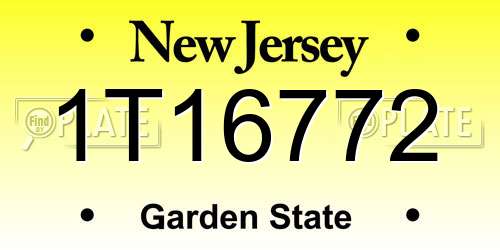 1T16772 New Jersey License Plate