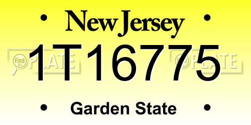 1T16775 New Jersey License Plate