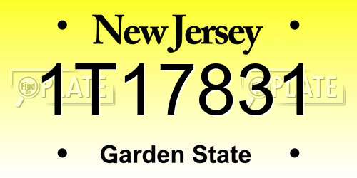 1T17831 New Jersey License Plate