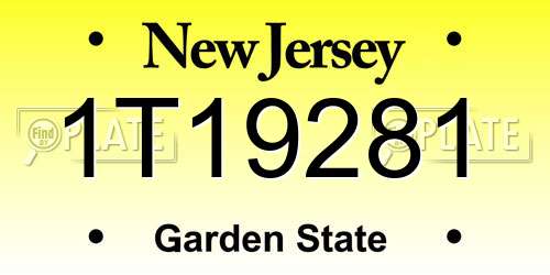 1T19281 New Jersey License Plate