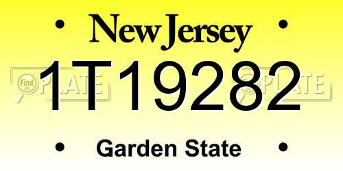 1T19282 New Jersey License Plate