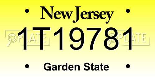1T19781 New Jersey License Plate