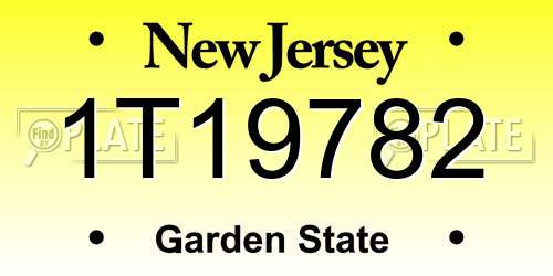 1T19782 New Jersey License Plate